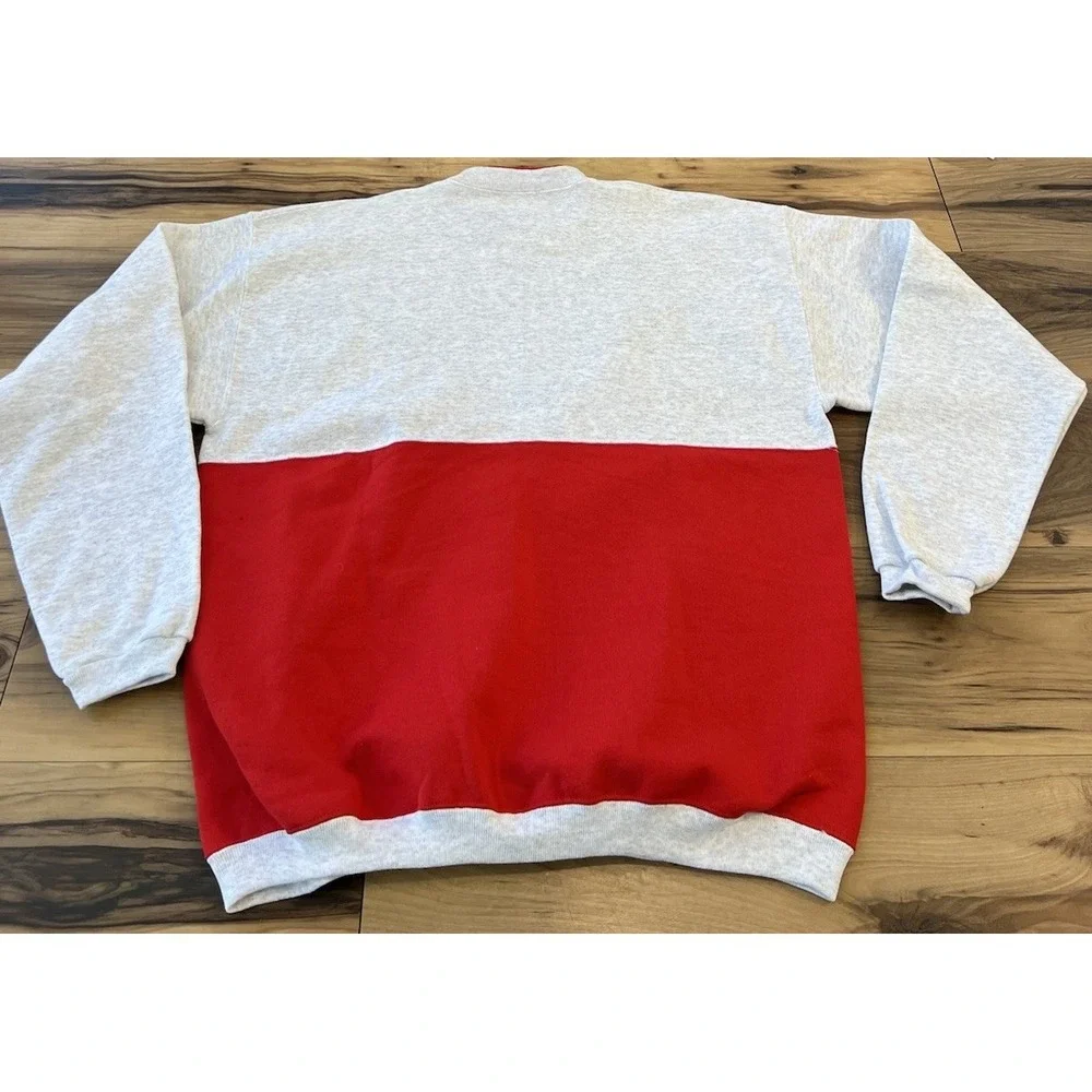 Vintage 20/20 Sport Sweatshirt Mens XL Colorblock Red Gray Crewneck NWT